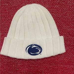 Woman’s or men’s Penn state White Knit Beanie with Logo